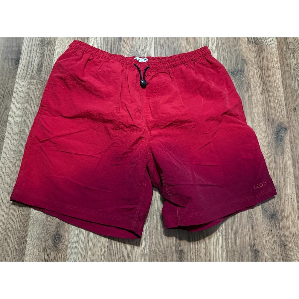 Izod PerformX Shorts, Men's Size Large, Red, Swim Trunks, Tie Waist